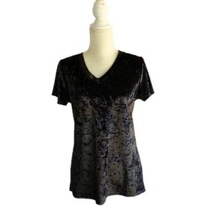 POL Velvet Black Short sleeve Tee Shirt Large